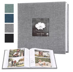 Photo Album Linen Cover Acid-Free Writable Pages