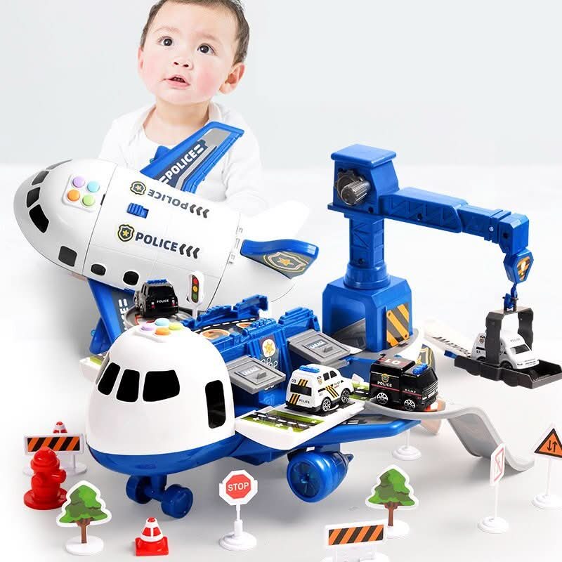 Aircraft & Vehicle Playset with 3 Vehicles and Accessories