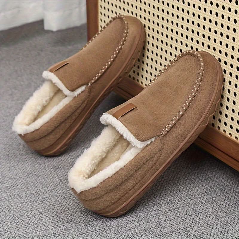 Men’s Slippers Synthetic Wool Loafer Style Machine Washable