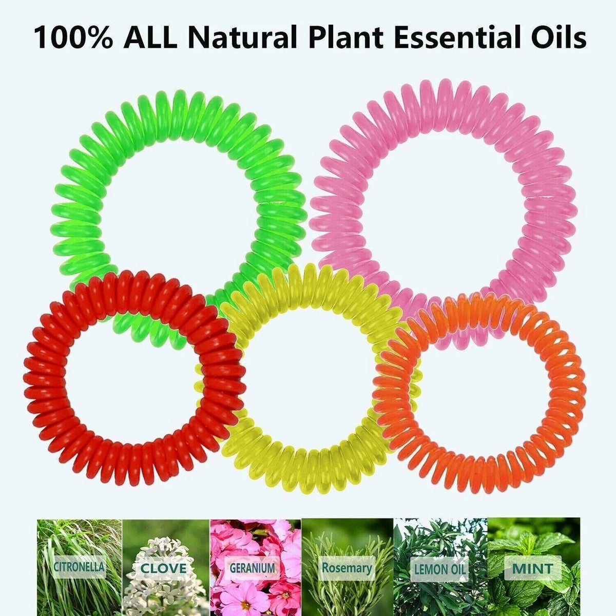 Mosquito Repellent Wristbands DEET-Free Waterproof 24-Pack
