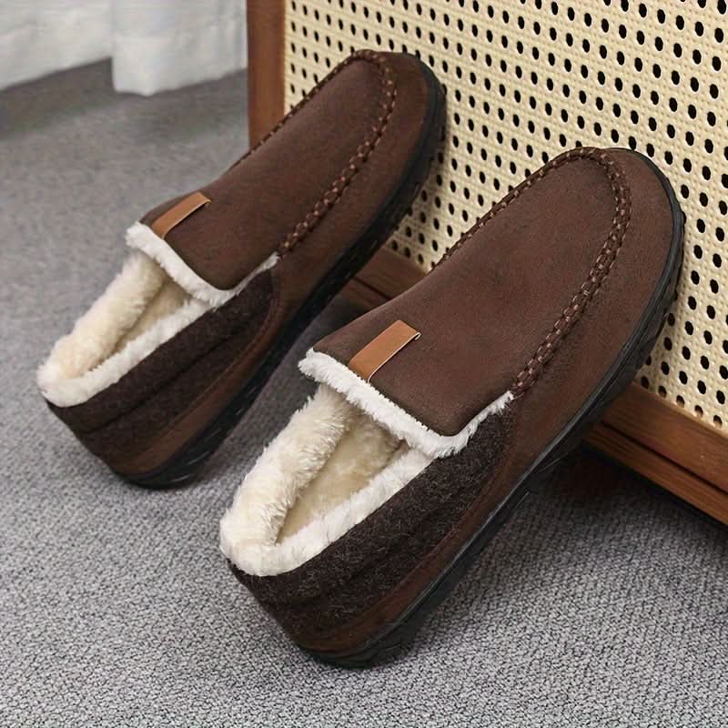 Men’s Slippers Synthetic Wool Loafer Style Machine Washable