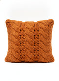 Orange Ribbed Knit Couch Pillow