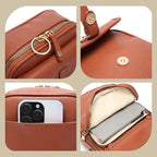 Crossbody Bag Anti-Theft Zippers Compact Square Design Adjustable Strap