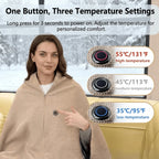 Wearable Heated Blanket USB-Powered Three Heat Settings Fleece-Lined