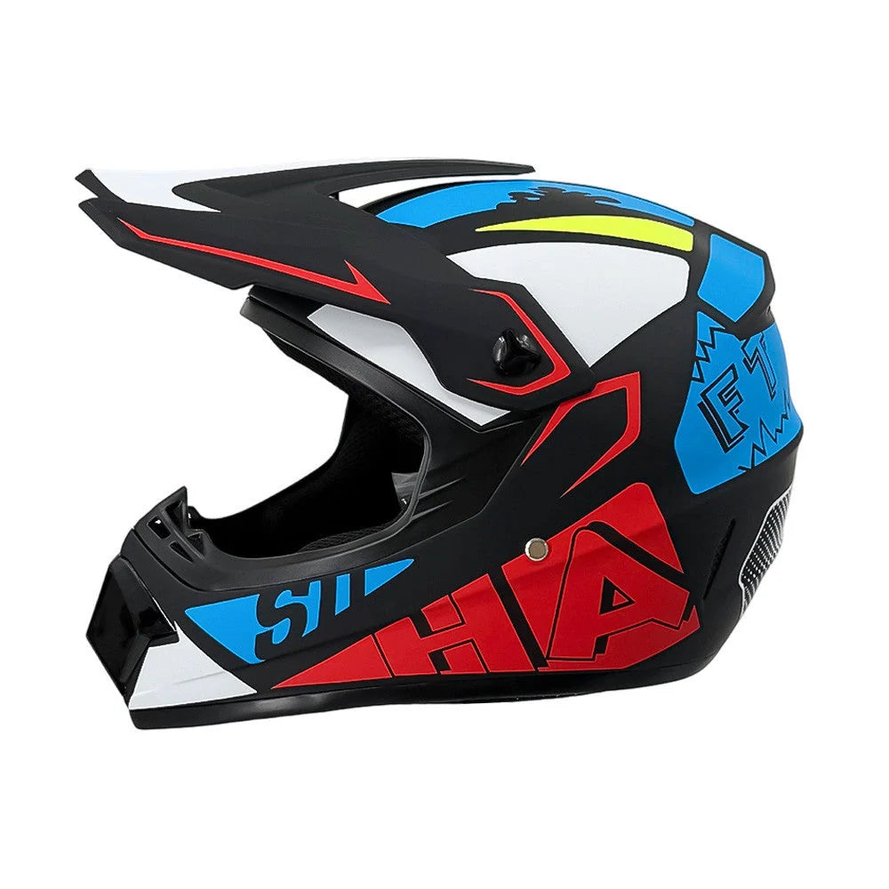 Dirt Bike Helmet Full Face Adjustable Visor Reinforced Chin Guard