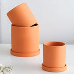 Ceramic Flower Pot Matte Glazed With Drainage Hole & Saucer
