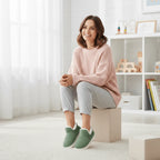 Slippers Warm Plush Lining Non-Slip Rubber Sole