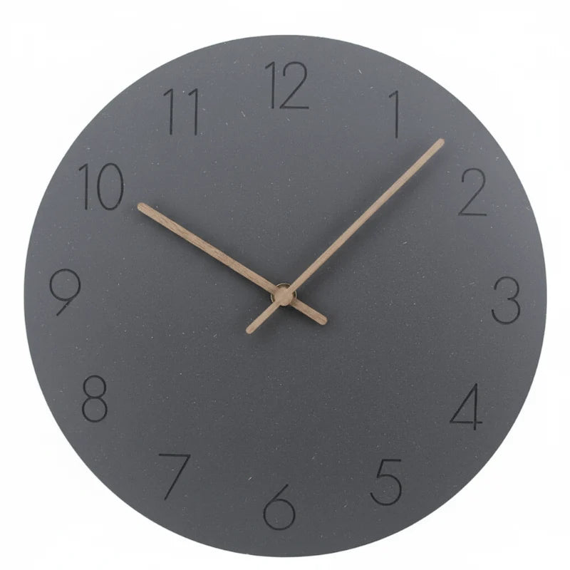 Wall Clock Silent Movement Minimalist Nordic Design Walnut Wood Hands