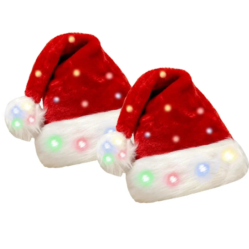 Santa Hat Soft Fleece Faux Fur Trim Pom-Pom