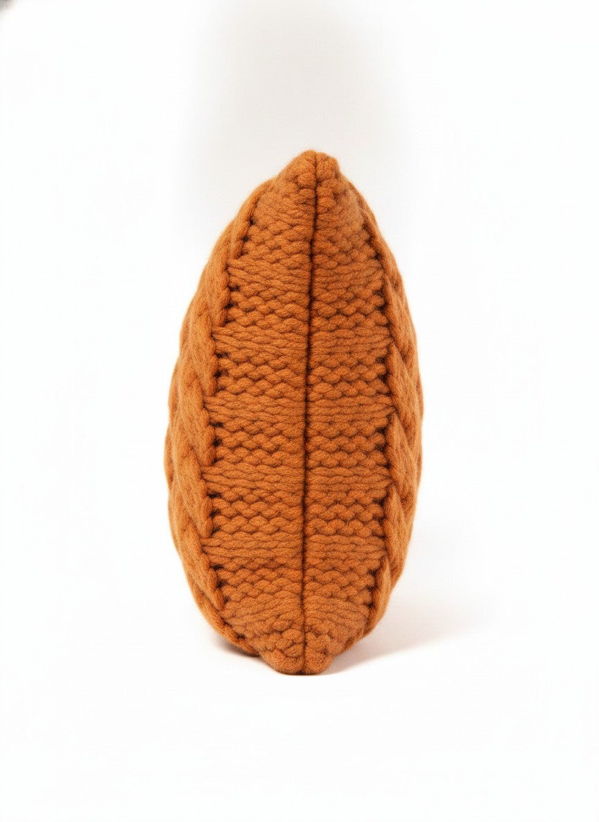 Orange Ribbed Knit Couch Pillow