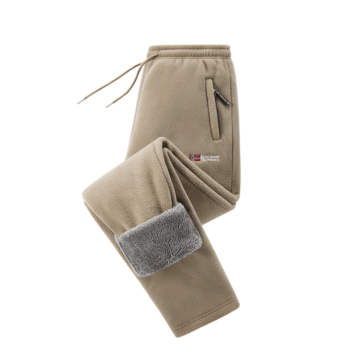 Fleece Joggers Teddy Lined Zipper Pockets