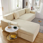 L-Shaped Sofa Cover Polyester Machine-Washable Stain Protection