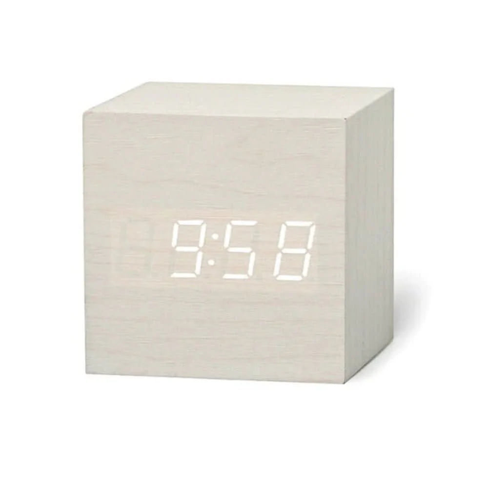 Digital Alarm Clock Compact Cube With Night Mode, Temperature Display & Adjustable Brightness