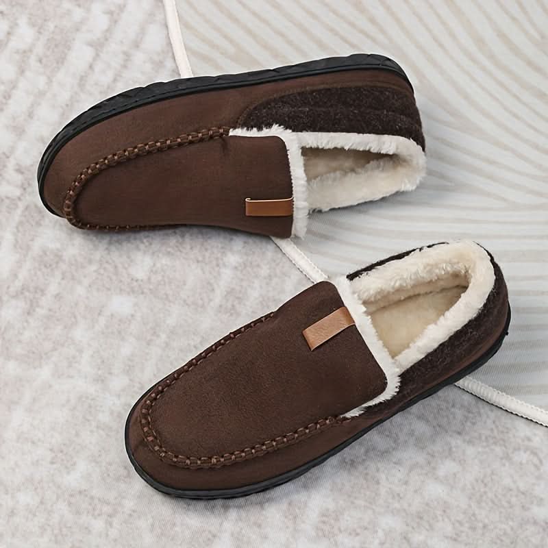 Men’s Slippers Synthetic Wool Loafer Style Machine Washable