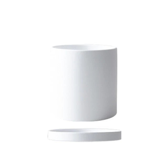 Ceramic Flower Pot Matte Glazed With Drainage Hole & Saucer