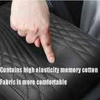 Car Armrest Cushion Memory Foam Water-Resistant Faux Leather Slip-Resistant Pattern