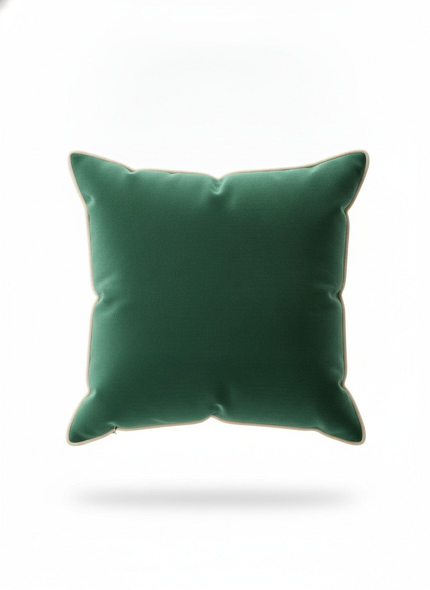 Green Piped Edge Pillow