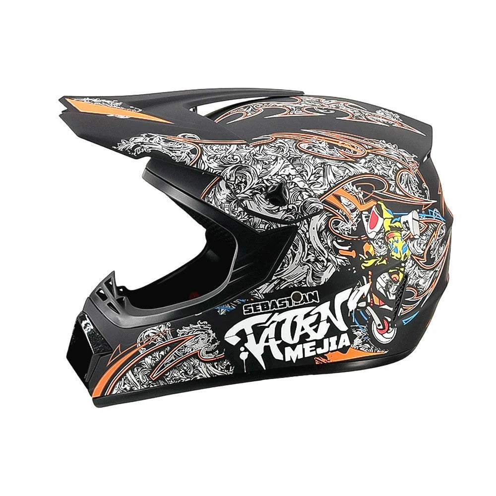 Dirt Bike Helmet Full Face Adjustable Visor Reinforced Chin Guard