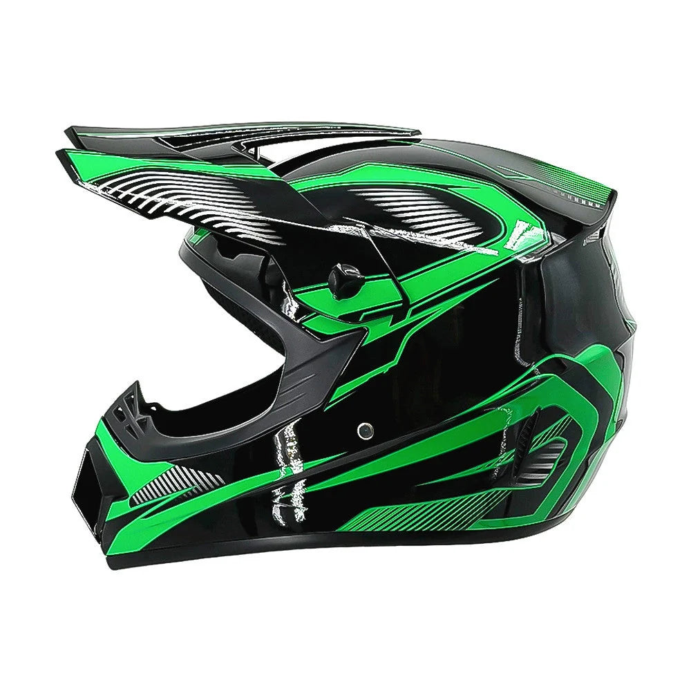 Dirt Bike Helmet Full Face Adjustable Visor Reinforced Chin Guard