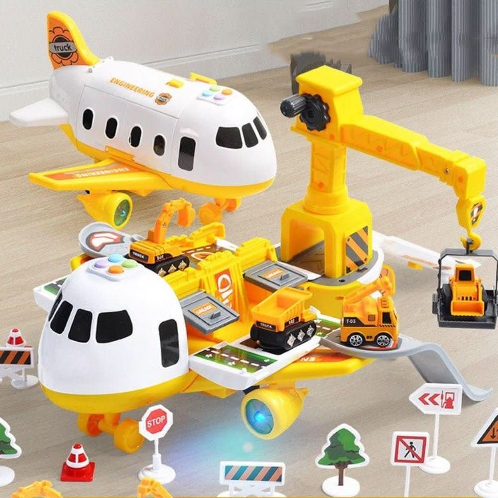 Aircraft & Vehicle Playset with 3 Vehicles and Accessories