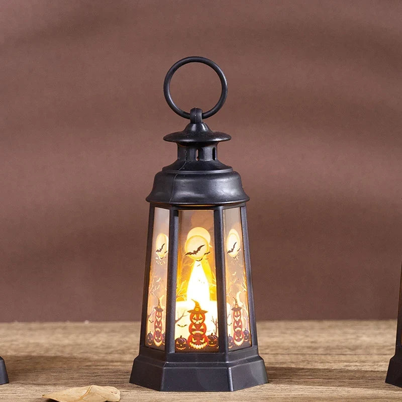 Halloween Lantern Weather-Resistant Indoor Outdoor Decor With Handle