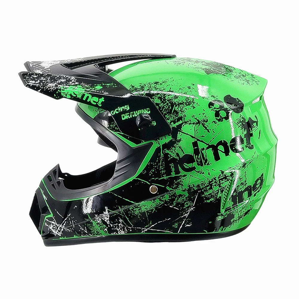 Dirt Bike Helmet Full Face Adjustable Visor Reinforced Chin Guard
