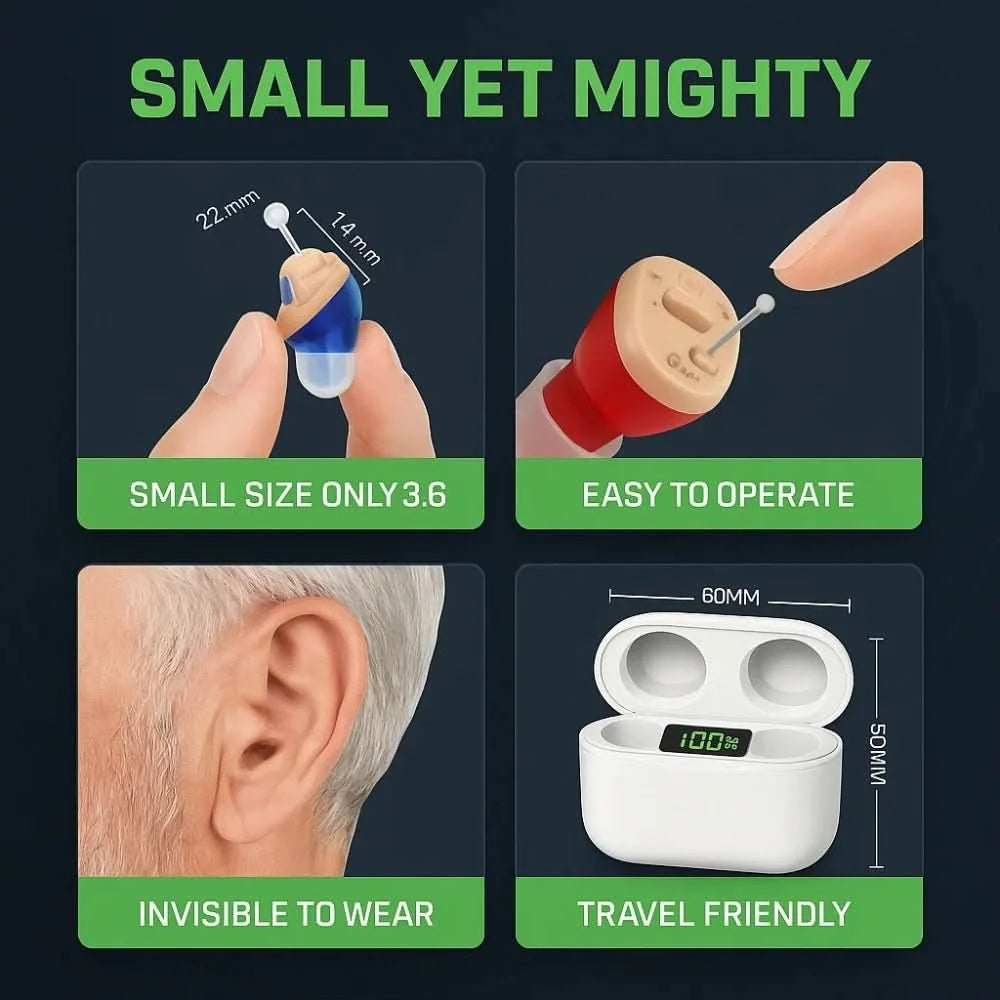 Hearing Aids Discreet Rechargeable Up to 3 Days