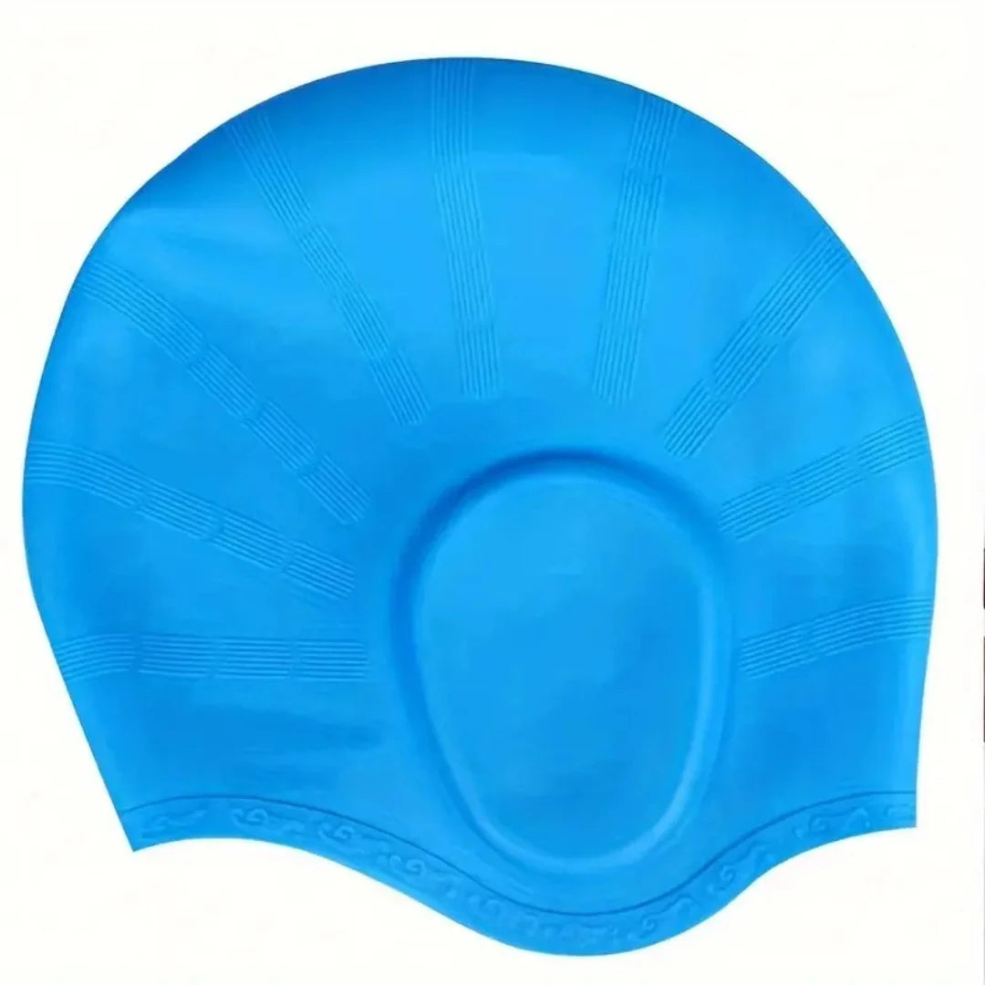 Swim Cap Silicone For Long Hair With Ear Pockets
