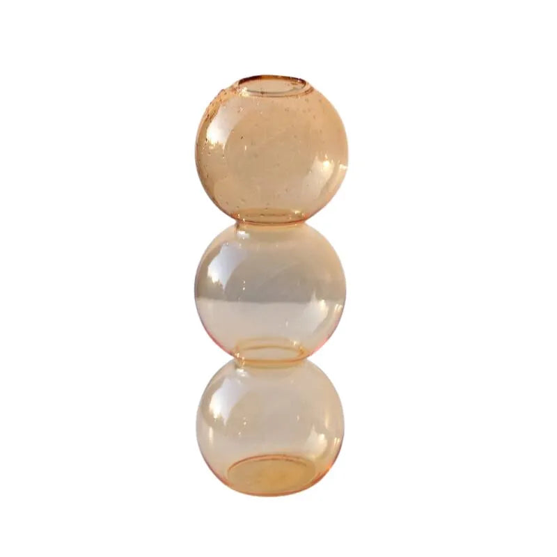 Dimpled Glass Flower Display Vase