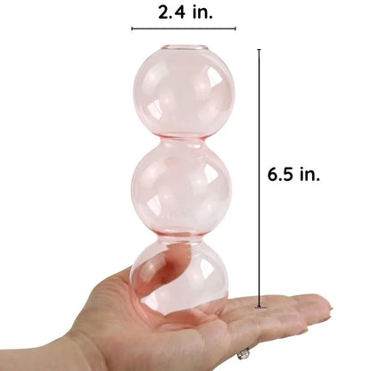 Dimpled Glass Flower Display Vase