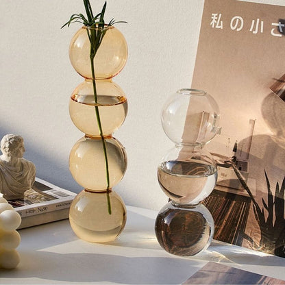 Dimpled Glass Flower Display Vase