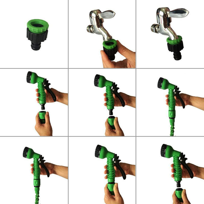 Pressure-Activated Coil Garden Hose
