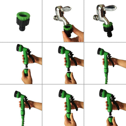 Pressure-Activated Coil Garden Hose