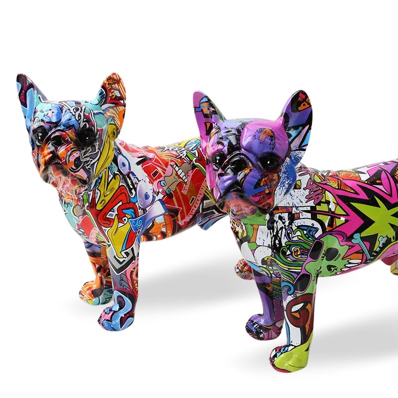 Street-Art French Bulldog Resin Statue