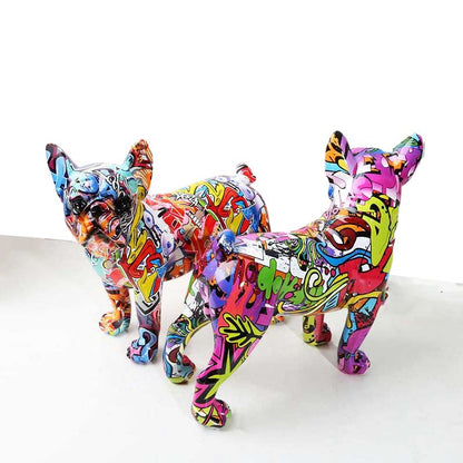 Street-Art French Bulldog Resin Statue