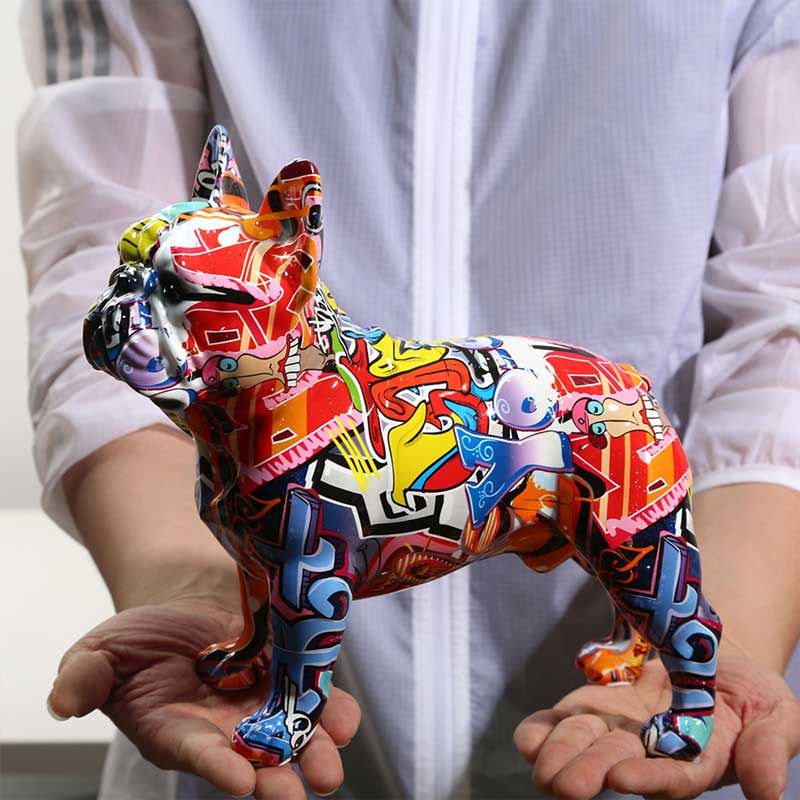Street-Art French Bulldog Resin Statue