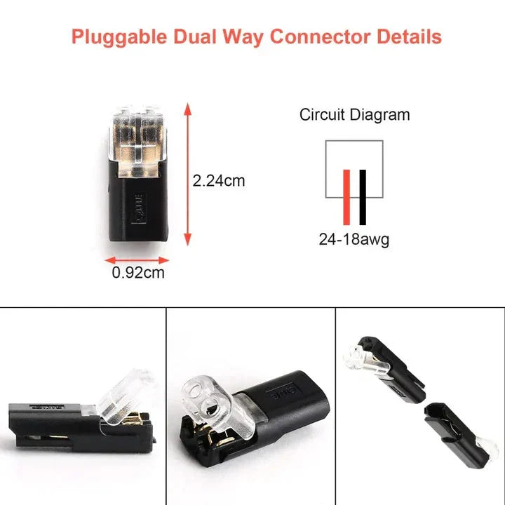 2-Pole Cable Connectors Insulation-Piercing Transparent Window 50 Pack