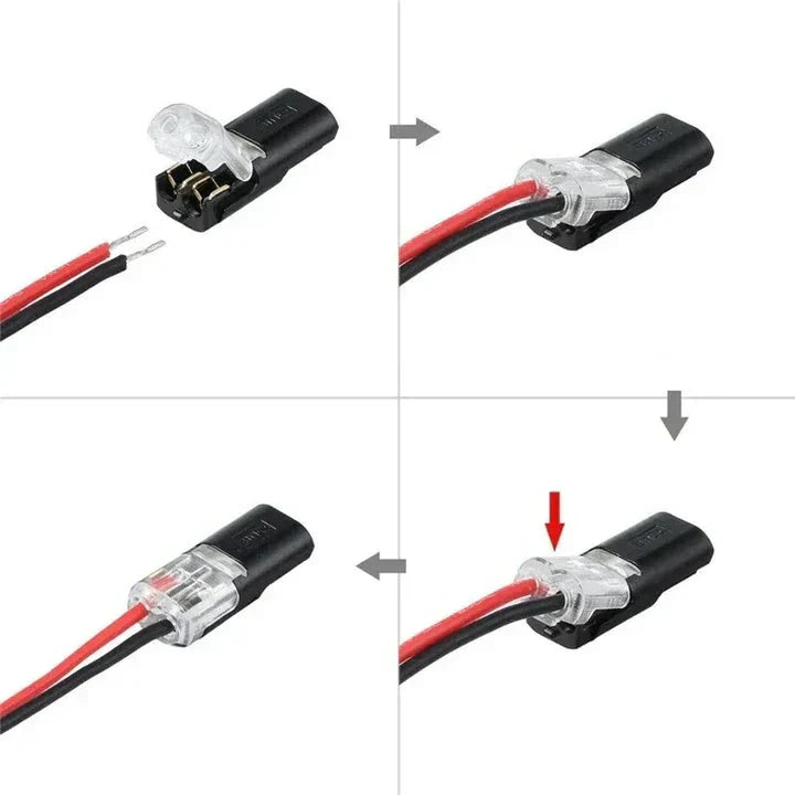 2-Pole Cable Connectors Insulation-Piercing Transparent Window 50 Pack