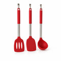 3-Piece Utensil Set Heat-Resistant Silicone & Stainless Steel