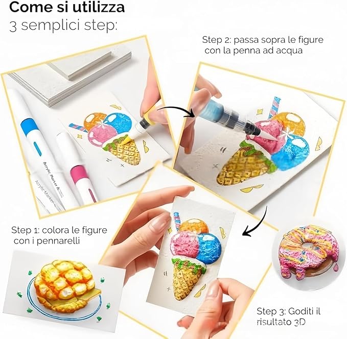 3D Art Kit Moisture-Reactive Paper & Watercolor Pencils