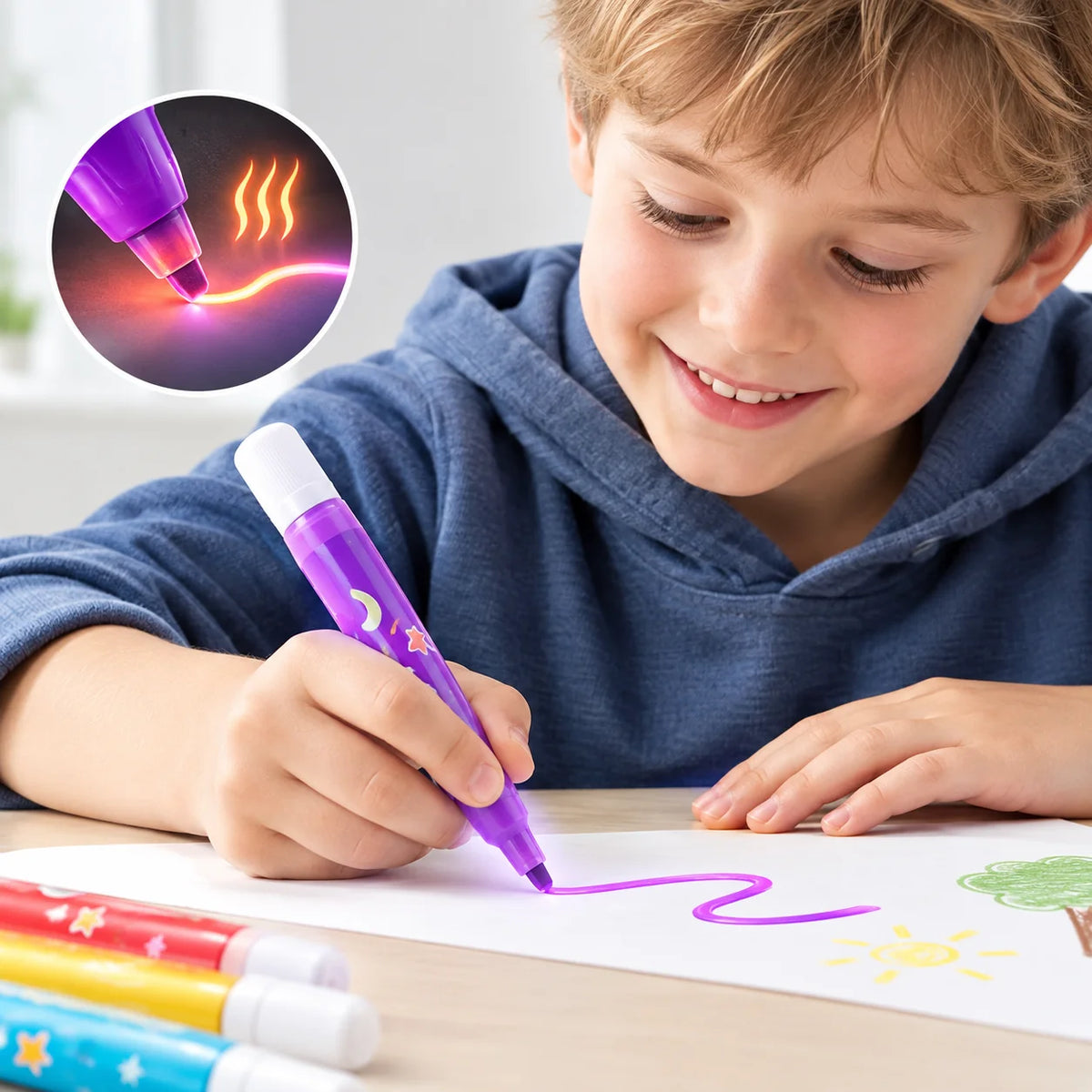 3D Art Pen Set Heat-Activated Raised Effect Six Colors