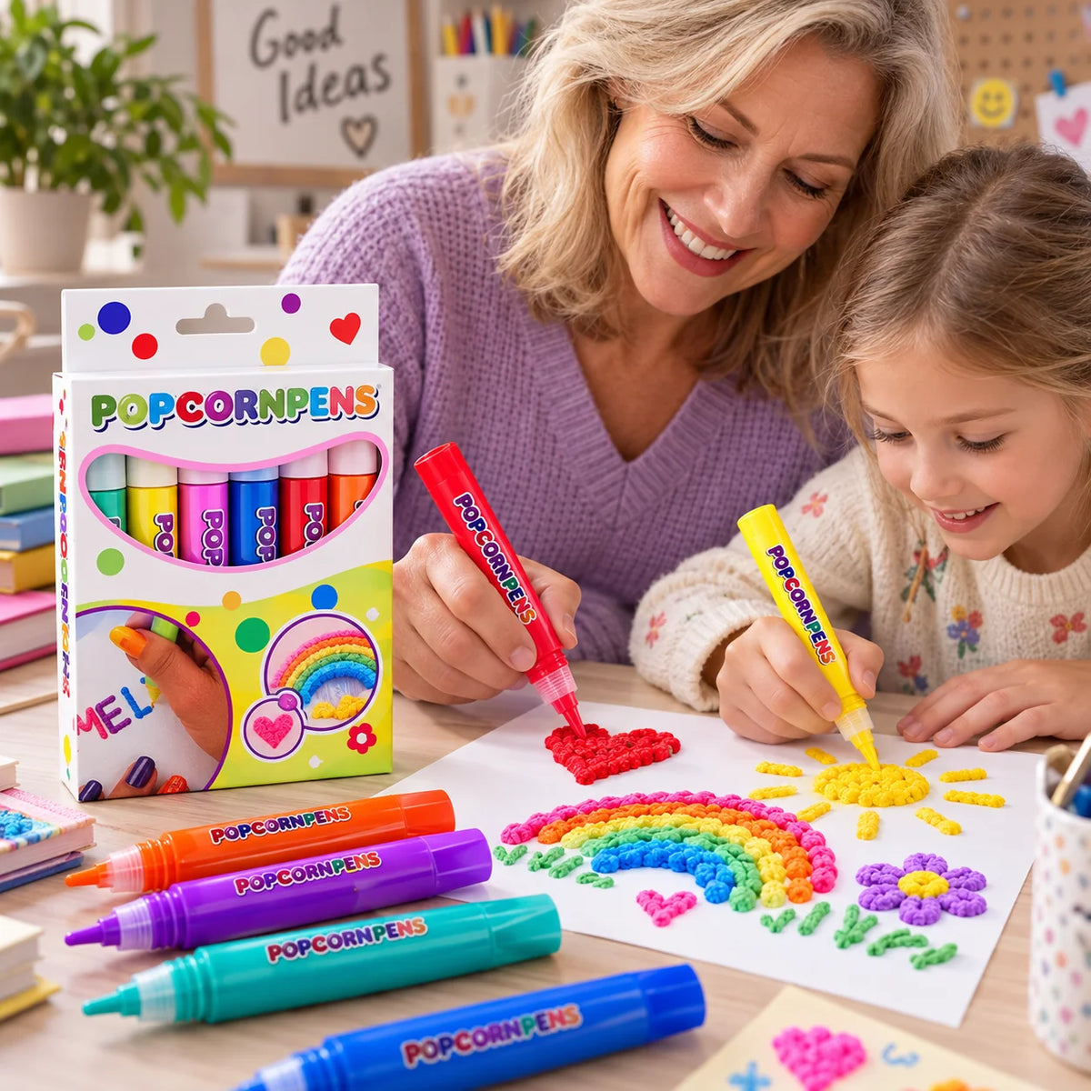 3D Art Pen Set Heat-Activated Raised Effect Six Colors