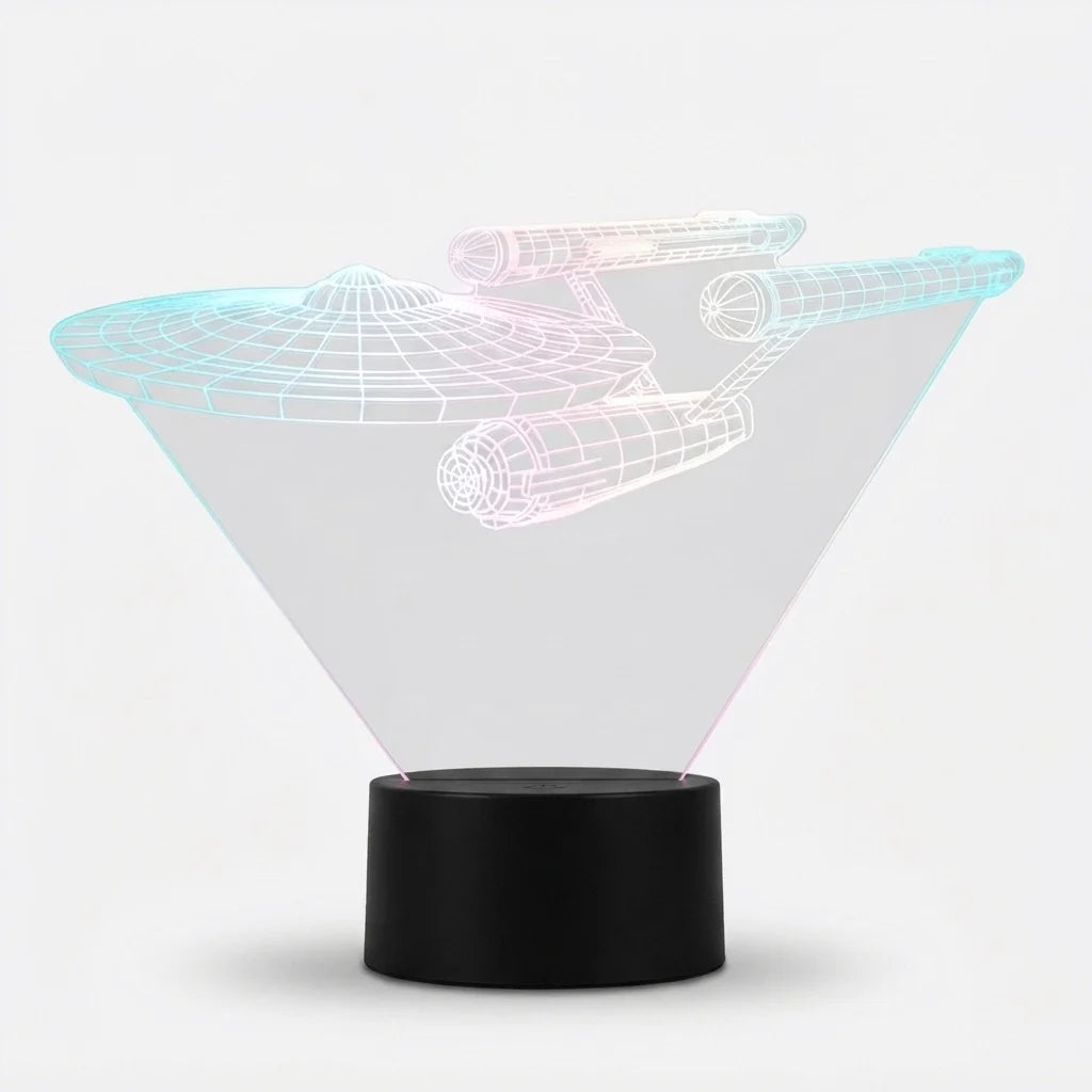 3D Illusion Lamp Floating Spaceship Multicolor LED