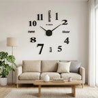 3D Wall Clock Frameless Acrylic Self-Adhesive Custom Size