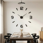 3D Wall Clock Frameless Acrylic Self-Adhesive Custom Size