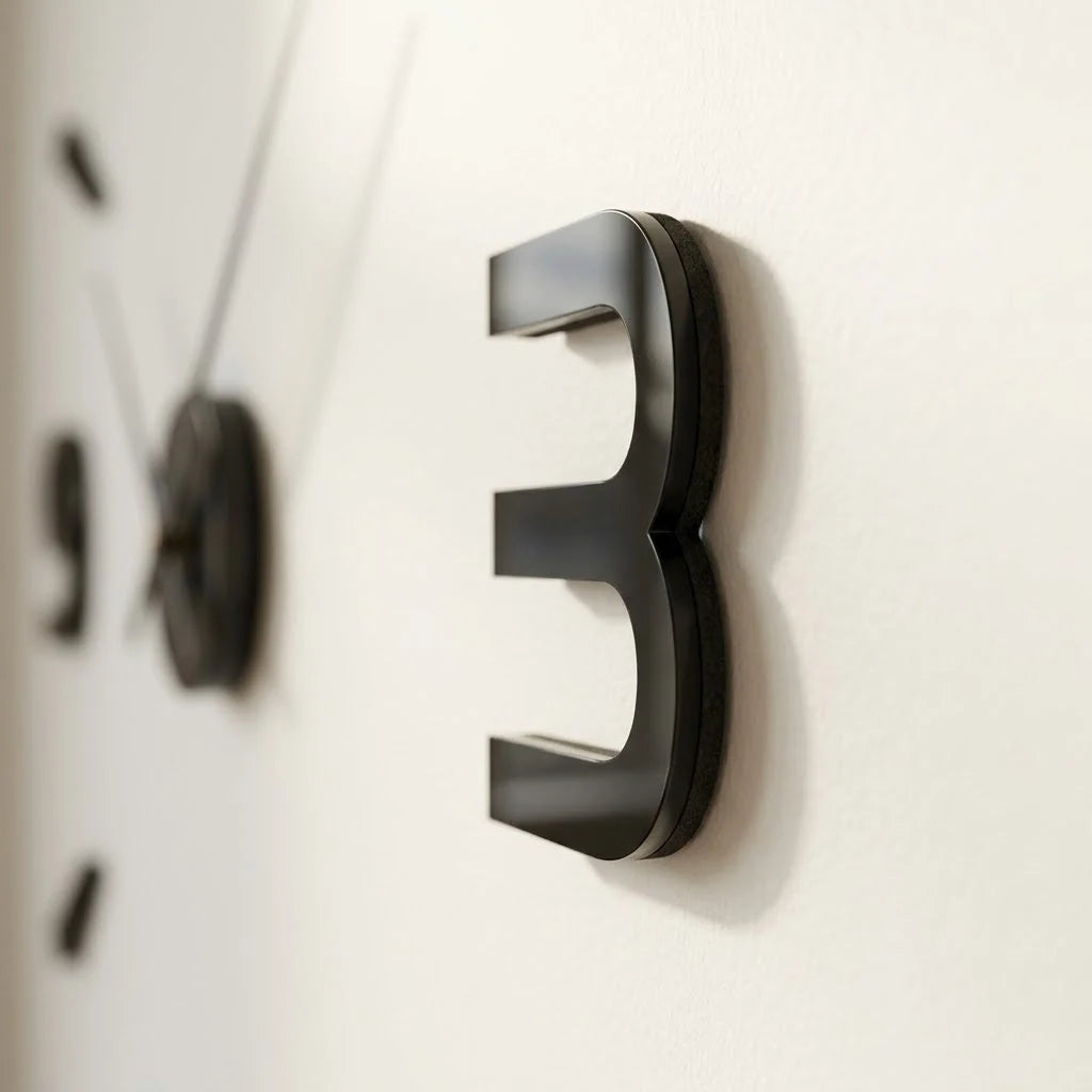 3D Wall Clock Frameless Acrylic Self-Adhesive Custom Size