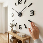 3D Wall Clock Frameless Acrylic Self-Adhesive Custom Size