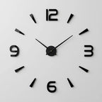 3D Wall Clock Frameless Acrylic Self-Adhesive Custom Size