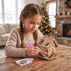 3D Wooden Puzzle Kit Gingerbread House Diamond Art Decor