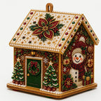 3D Wooden Puzzle Kit Gingerbread House Diamond Art Decor